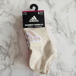 Adidas Superlite No Show Socks, Women's 6 Pair  Size 5-10,  new multi-color
